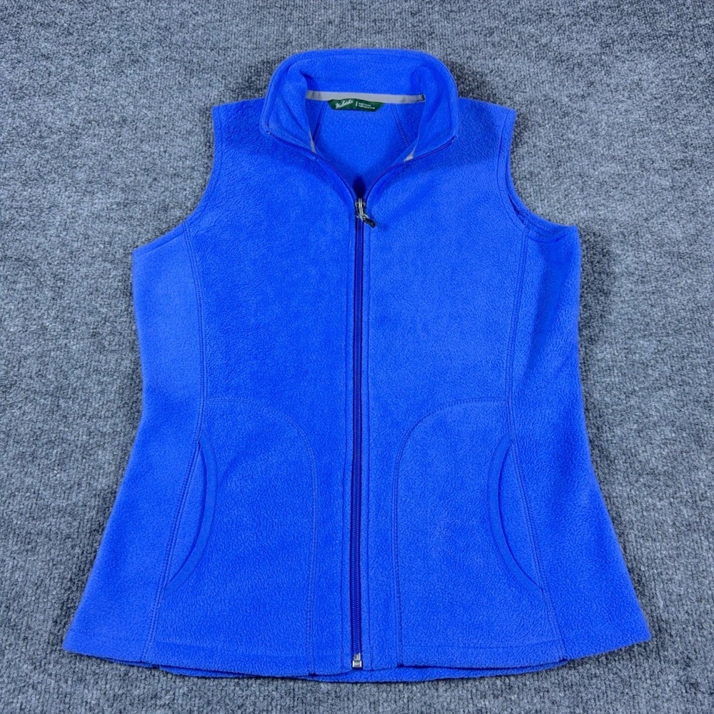 Woolrich Womens Fleece Vest Sapphire Blue Full Zip Sleeveless Jacket 18544 Small
